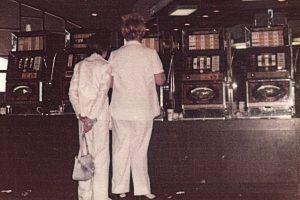 Mother and daughter at slot machines